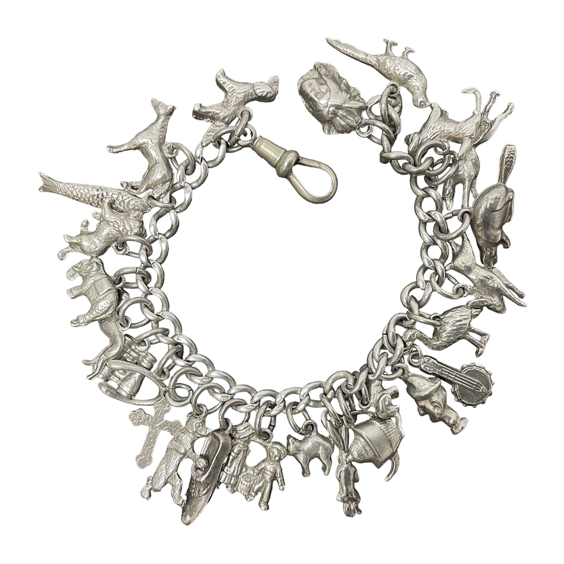 Silver charm bracelet