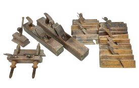 Large collection of woodworking planes