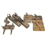 Large collection of woodworking planes