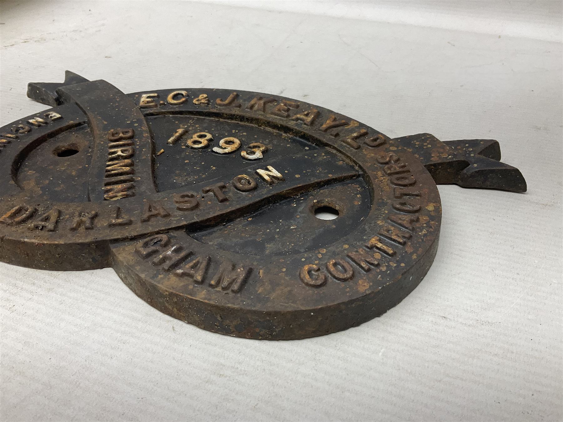 Victorian cast iron railway bridge makers plate - Image 3 of 5