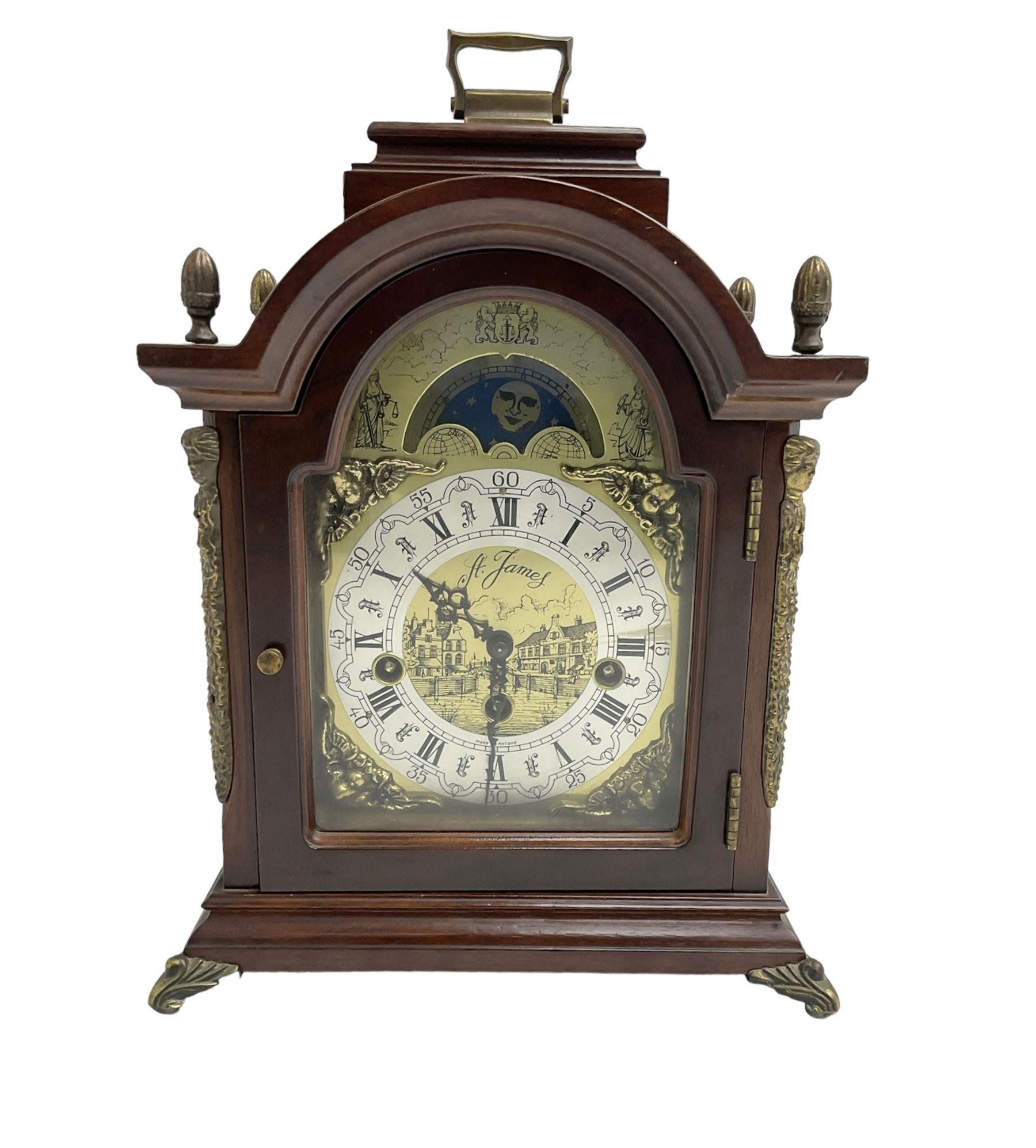 Hermle - 20th century 8-day chiming bracket clock