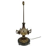 Cast brass table lamp