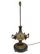 Cast brass table lamp