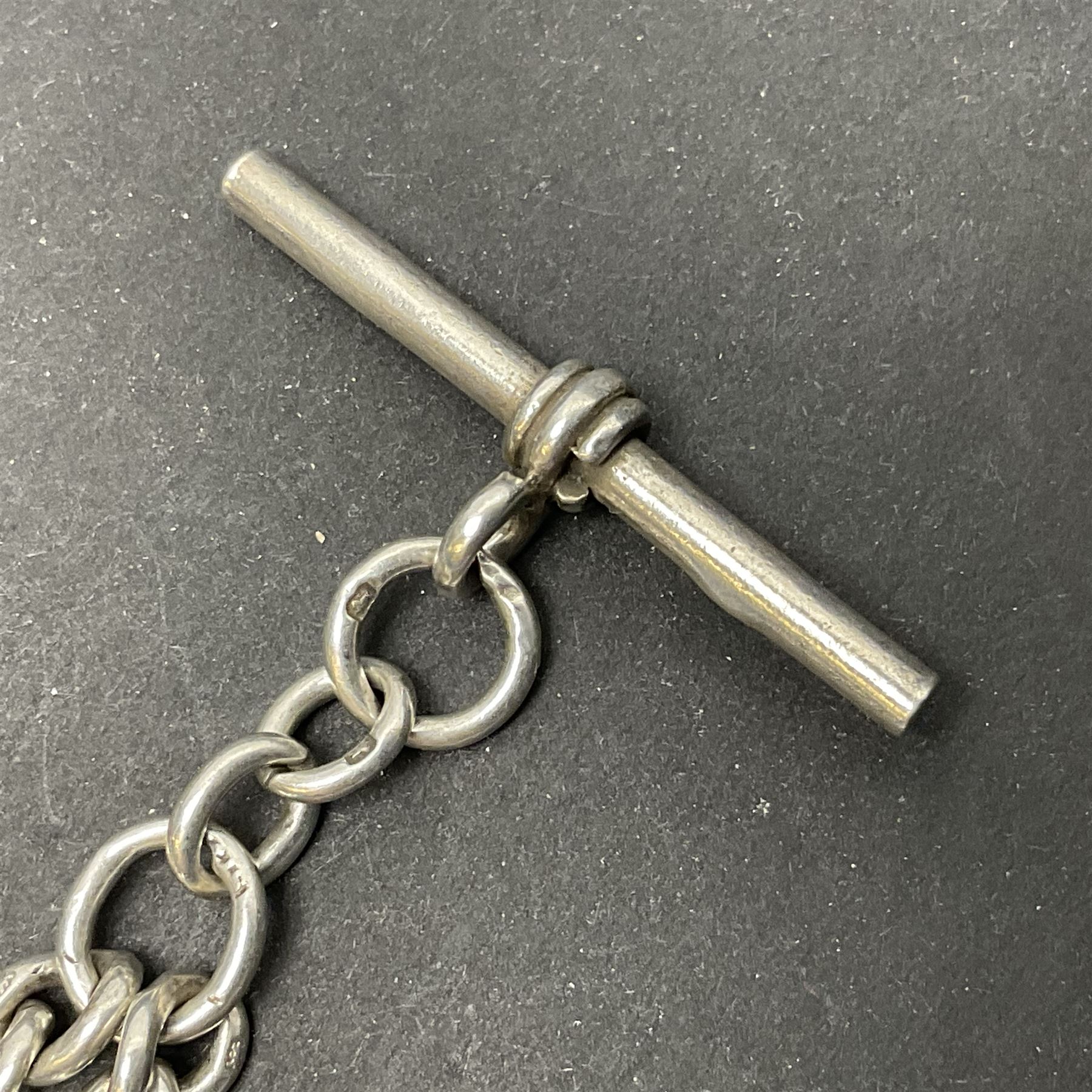 Early 20th century silver tapering Albert chain - Image 6 of 6
