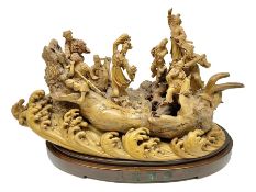 Large Chinese wood carving