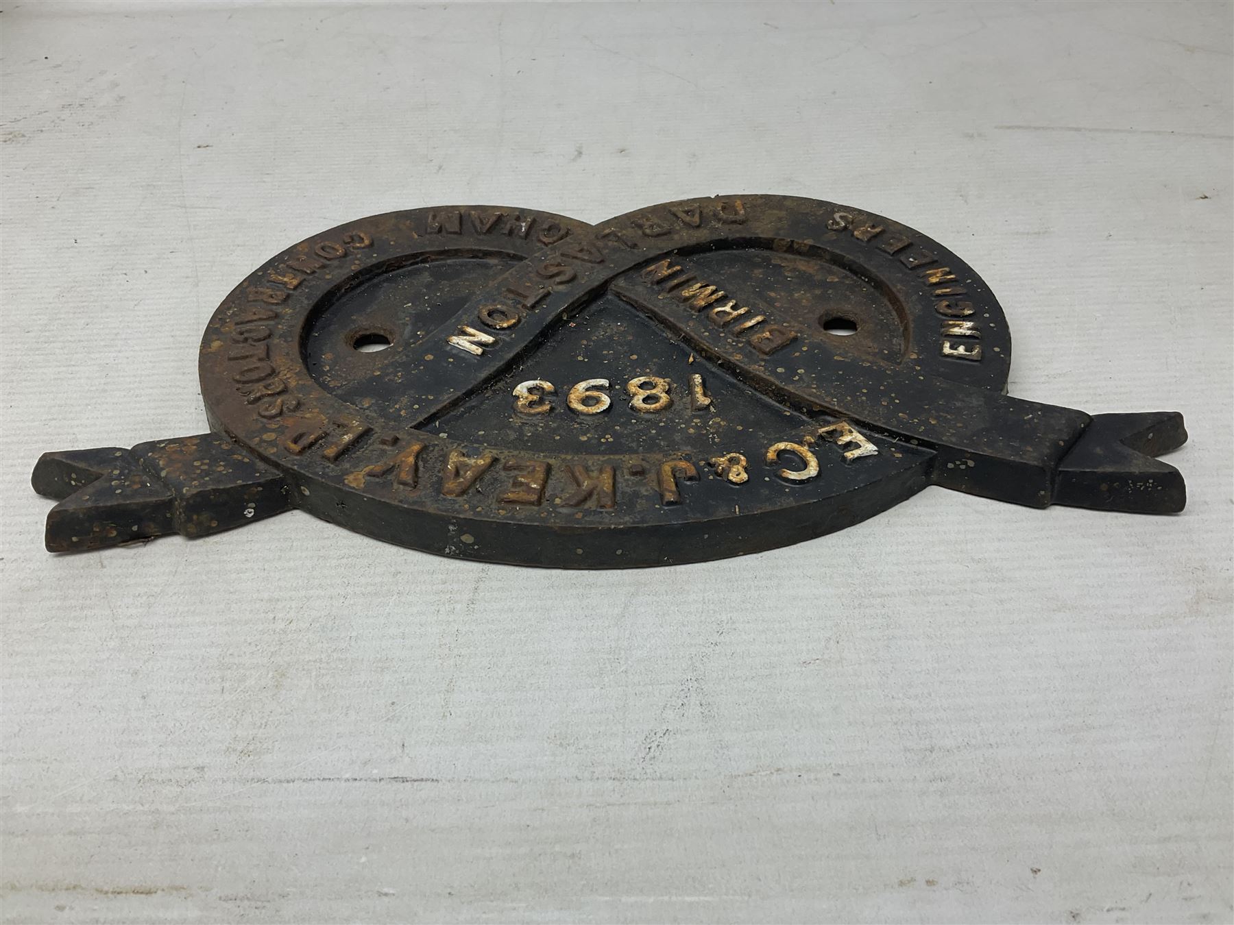 Victorian cast iron railway bridge makers plate - Image 4 of 5