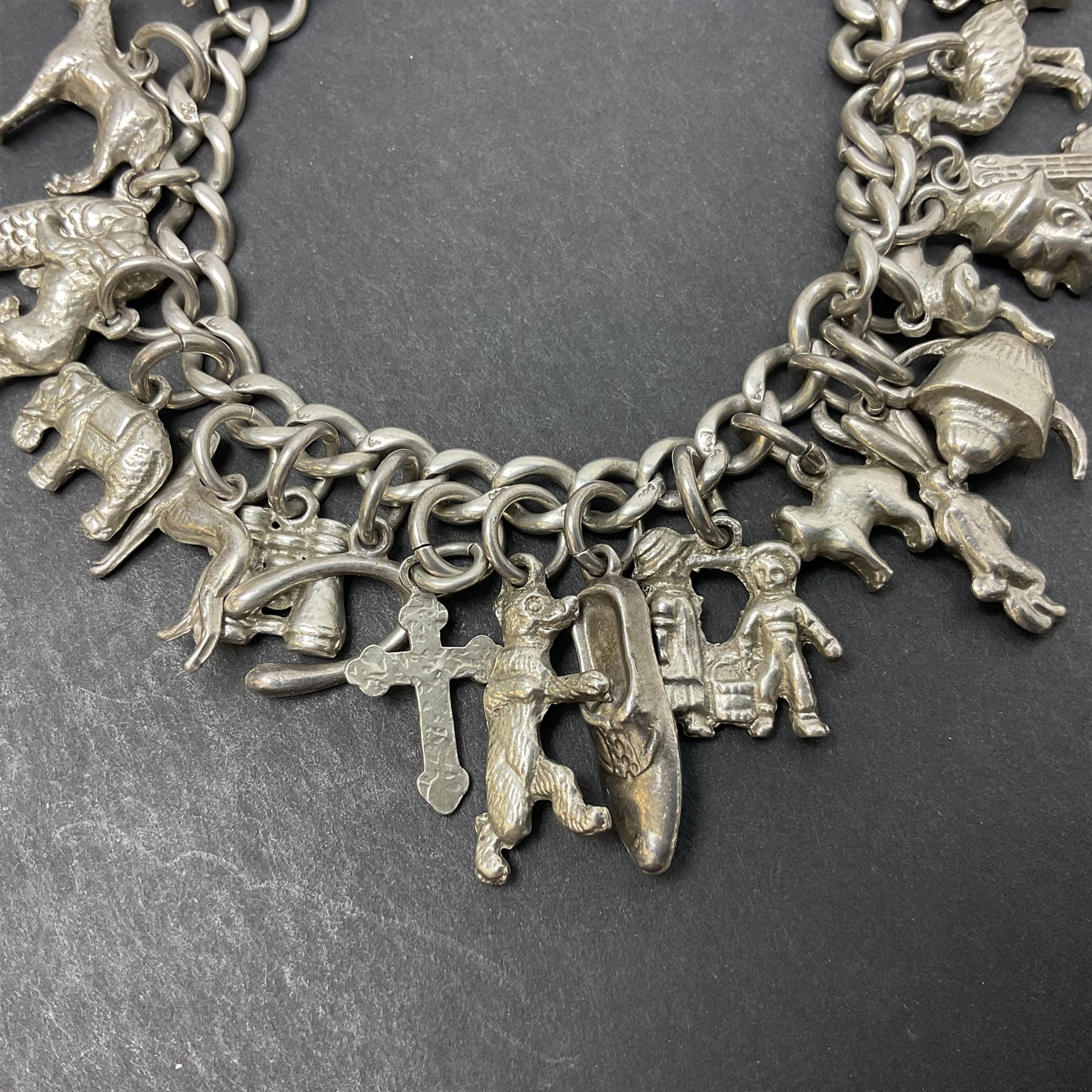 Silver charm bracelet - Image 3 of 6