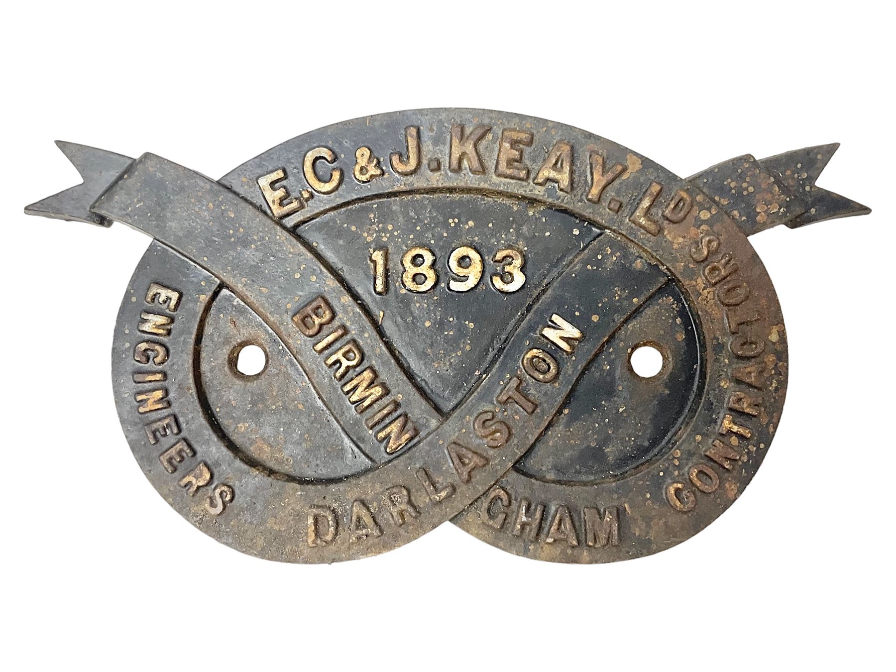 Victorian cast iron railway bridge makers plate