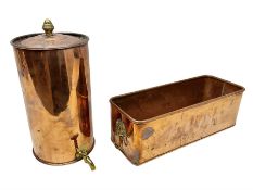 Victorian copper hot water urn