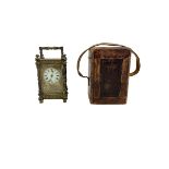 French - Edwardian timepiece 8-day carriage clock with original case