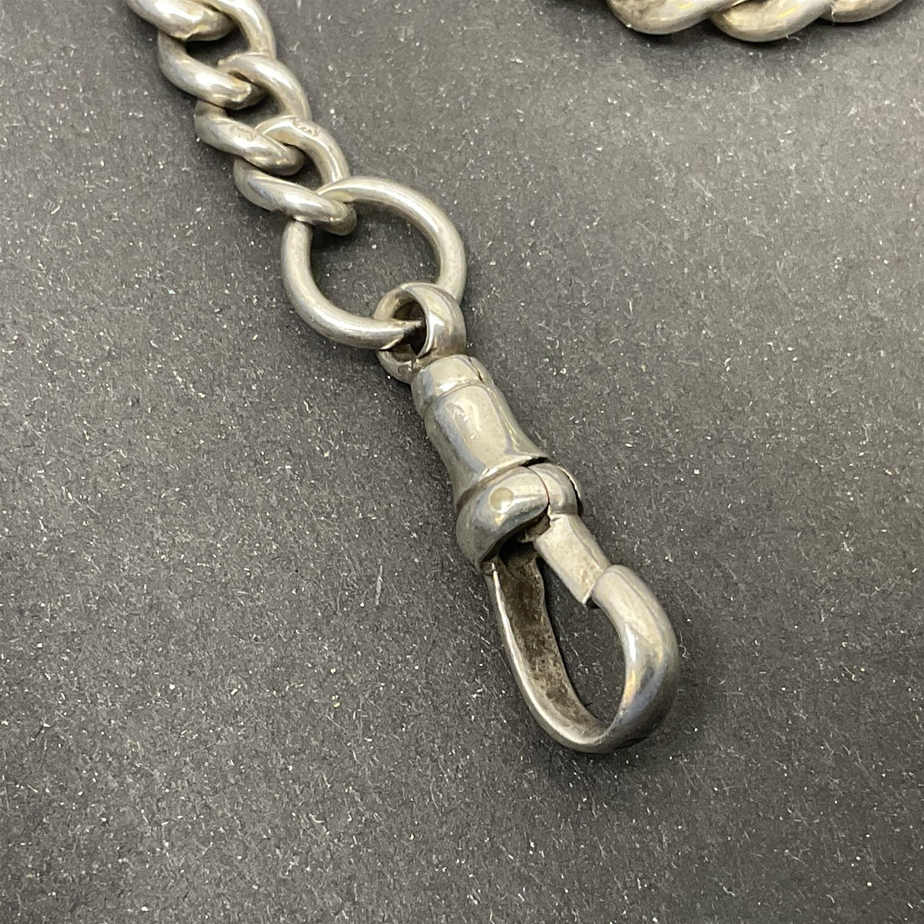 Early 20th century silver tapering Albert chain - Image 2 of 6