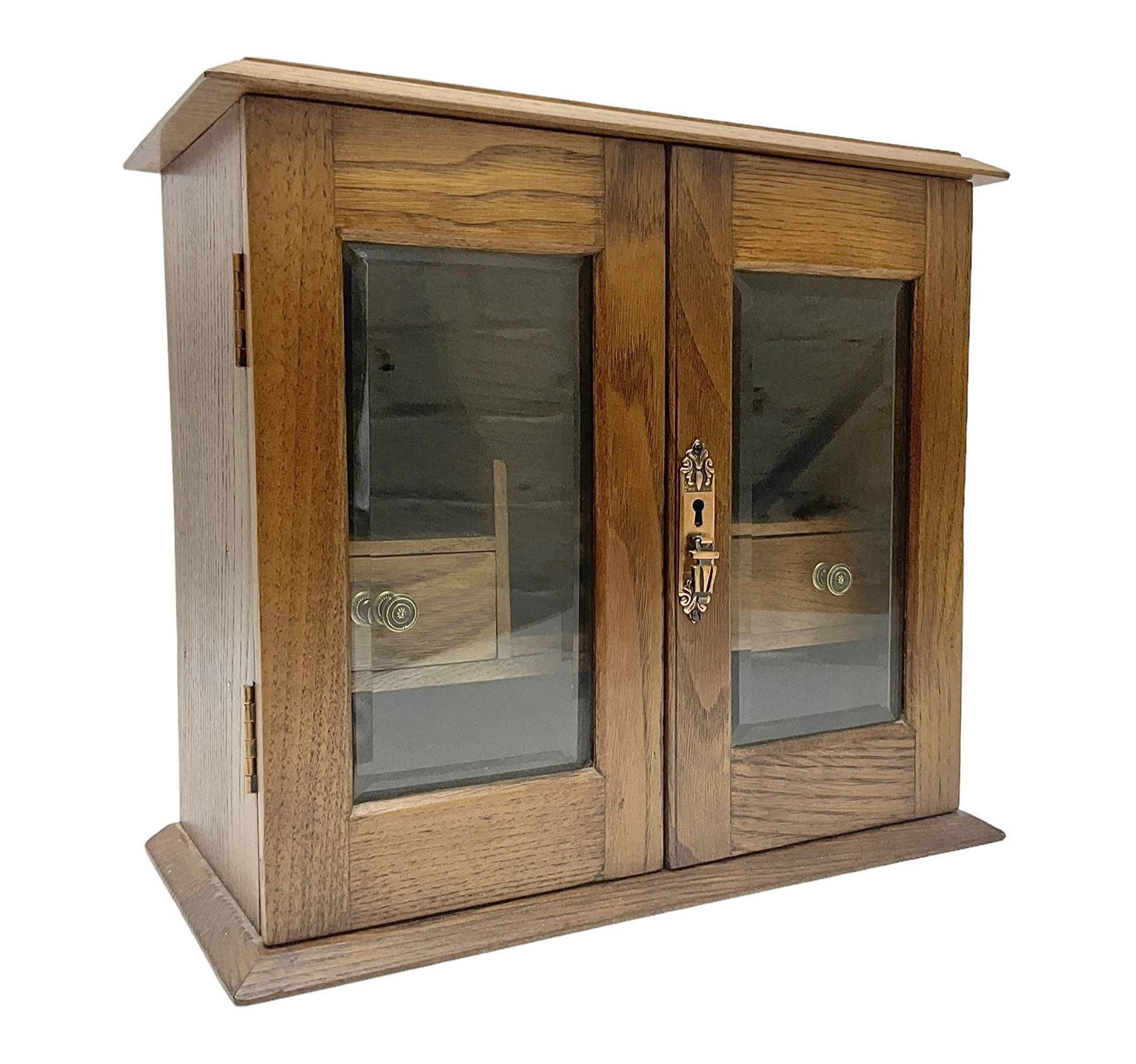 Table top oak smoker's cabinet