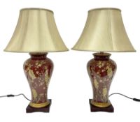 Pair of large table lamps of tapering form