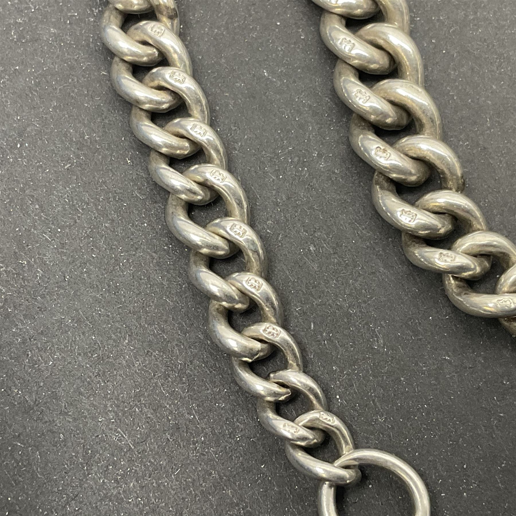 Early 20th century silver tapering Albert chain - Image 3 of 6