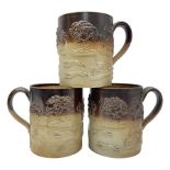 Set of three Victorian salt-glazed tankards