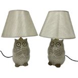 Pair of table lamps of in the form of owls