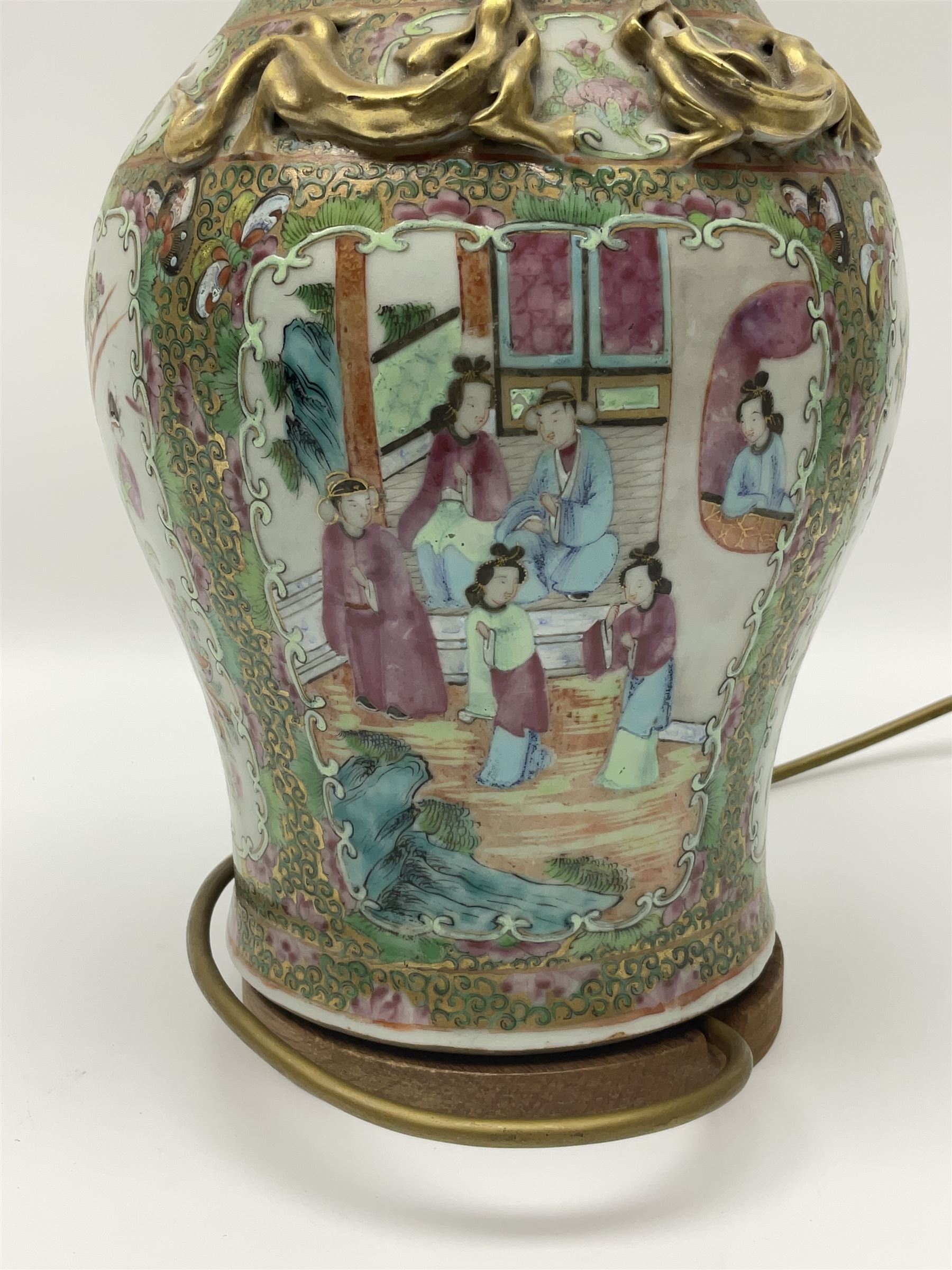 19th century Chinese Canton Famille Rose vase - Image 9 of 12