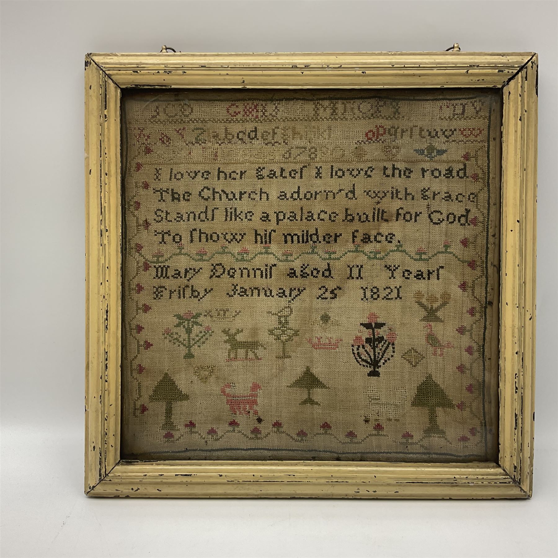 Early 19th century cross stitch sampler - Image 2 of 15