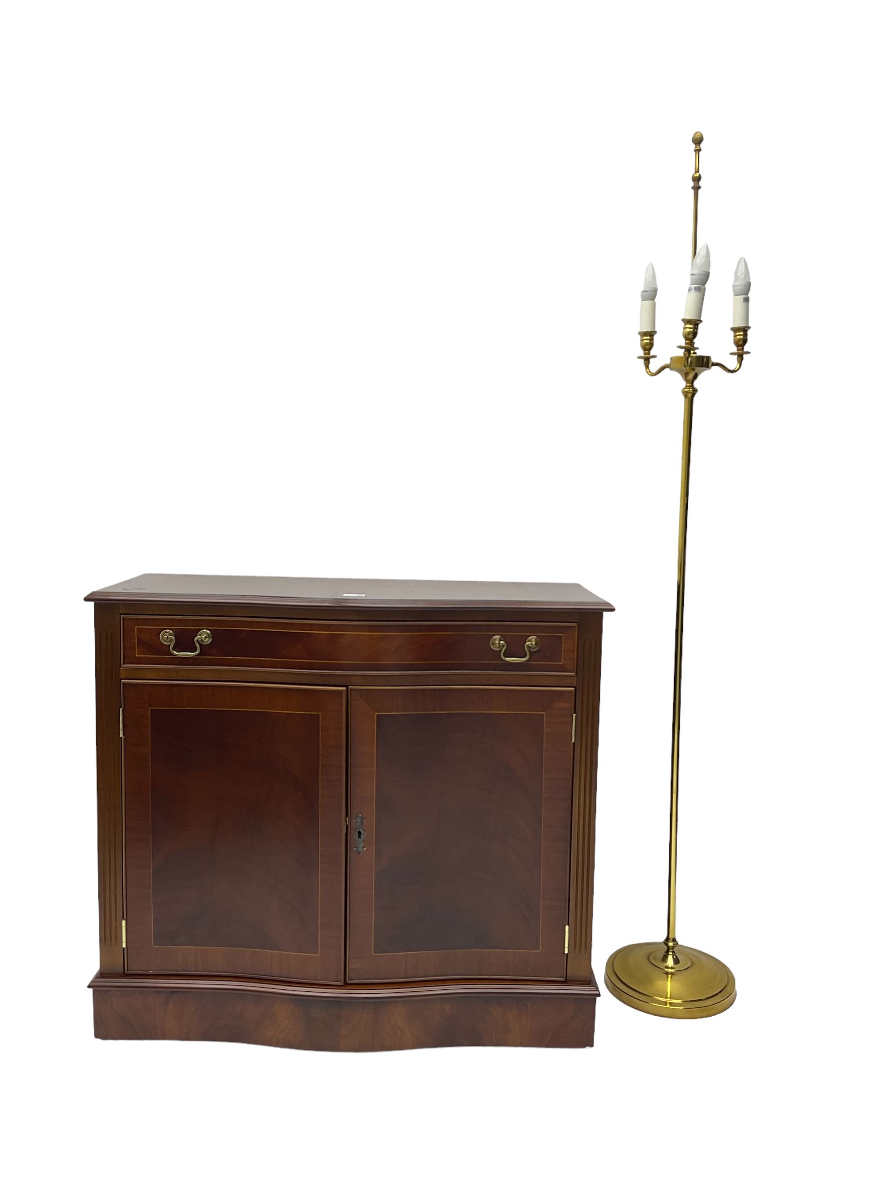 Repro mahogany Regency style sideboard and standard lamp - Image 2 of 2