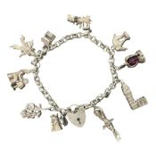 Silver charm bracelet