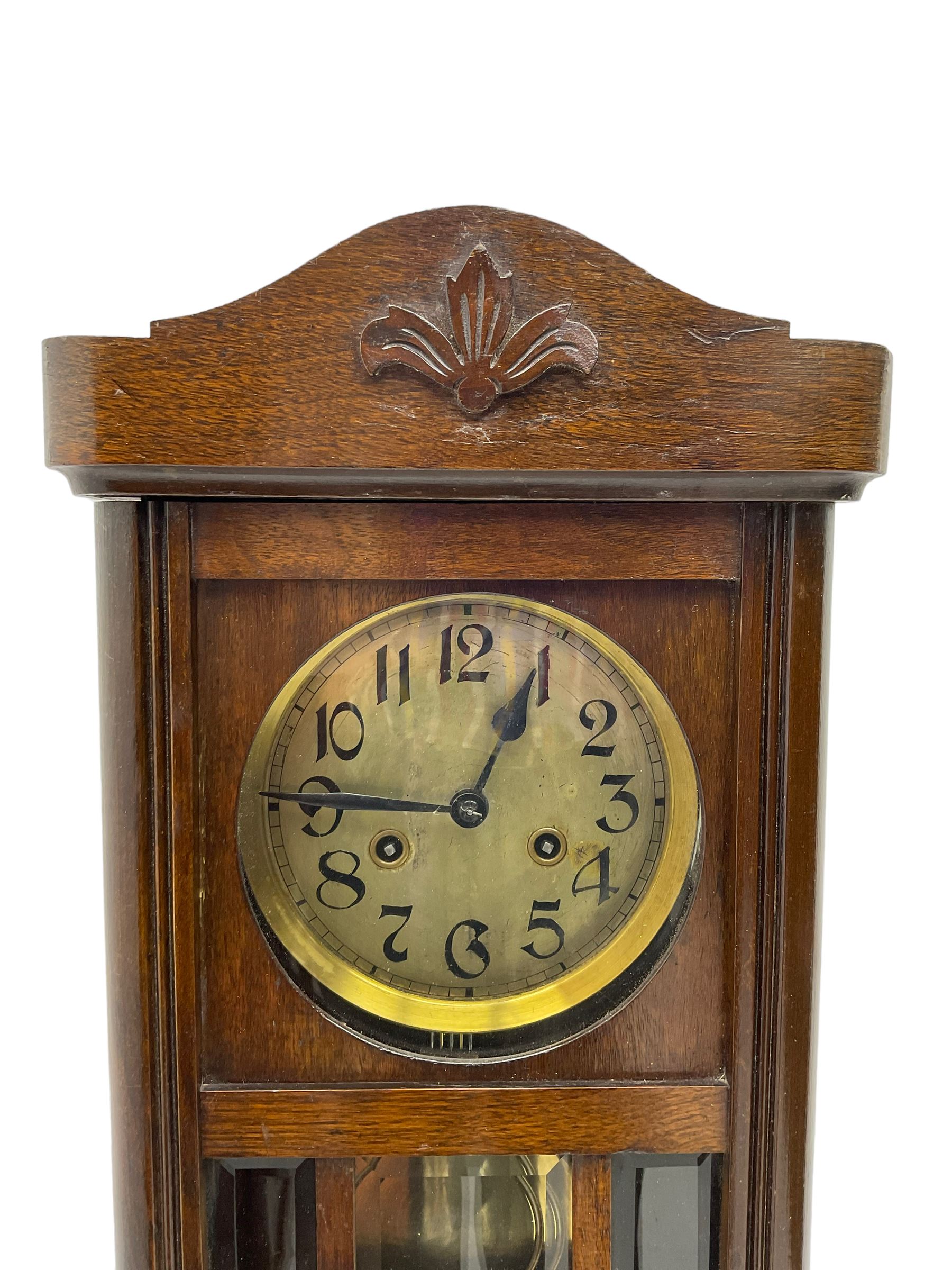 German -1930s oak wall clock - Image 3 of 3