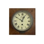 20th century - Brass cased ships bulkhead clock with an Astral movement.5� dial mounted on a square