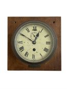 20th century - Brass cased ships bulkhead clock with an Astral movement.5� dial mounted on a square