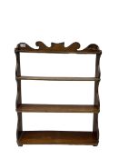 19th century mahogany four-tier open bookcase or wall rack