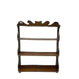 19th century mahogany four-tier open bookcase or wall rack