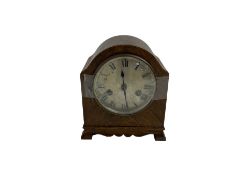 German 8-day striking oak cased mantle clock c1930.