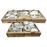 Large quantity of Porcelana Real Brasil White Blossom pattern tea and dinner wares