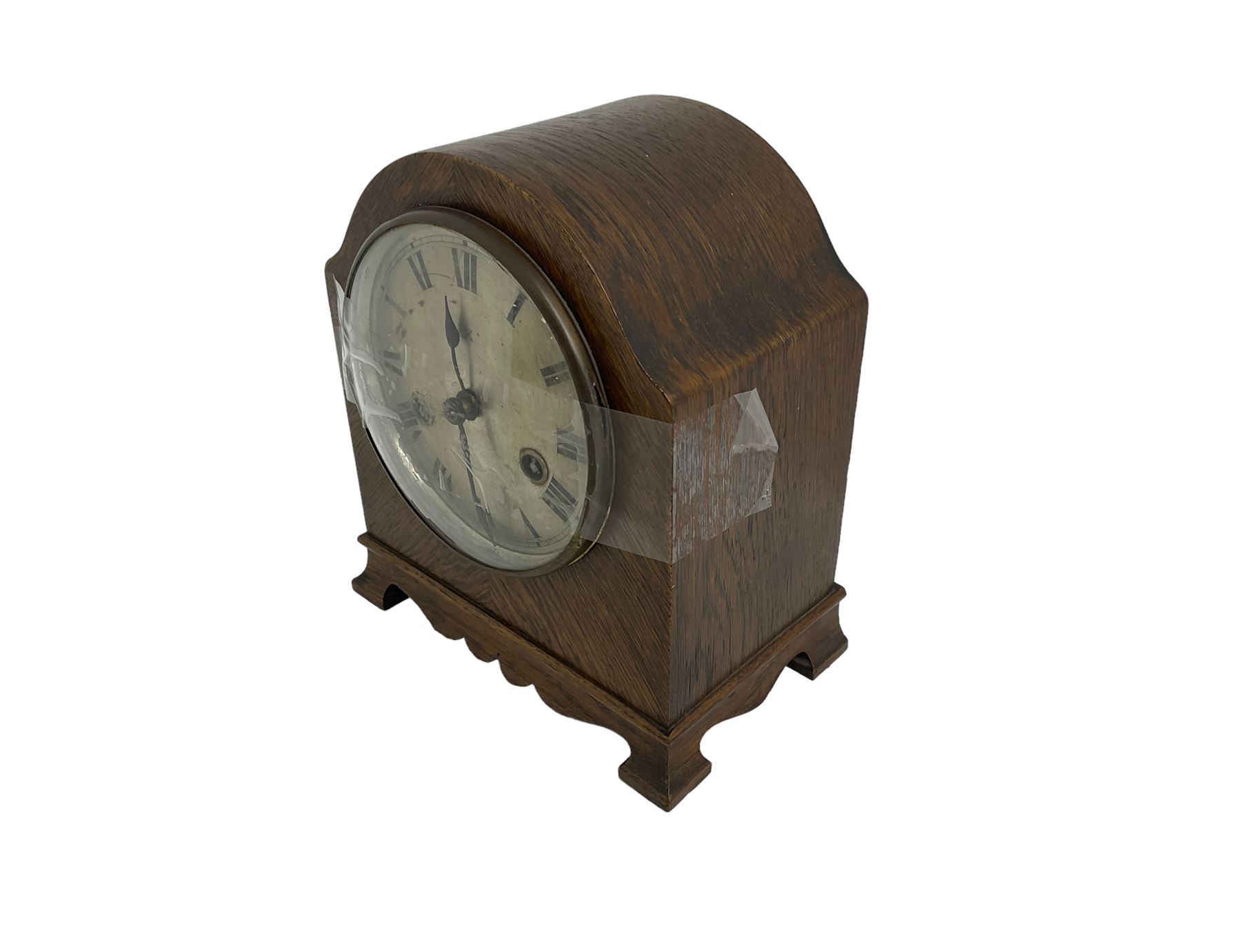 German 8-day striking oak cased mantle clock c1930. - Image 2 of 3