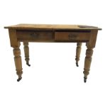 Traditional rustic pine dining table