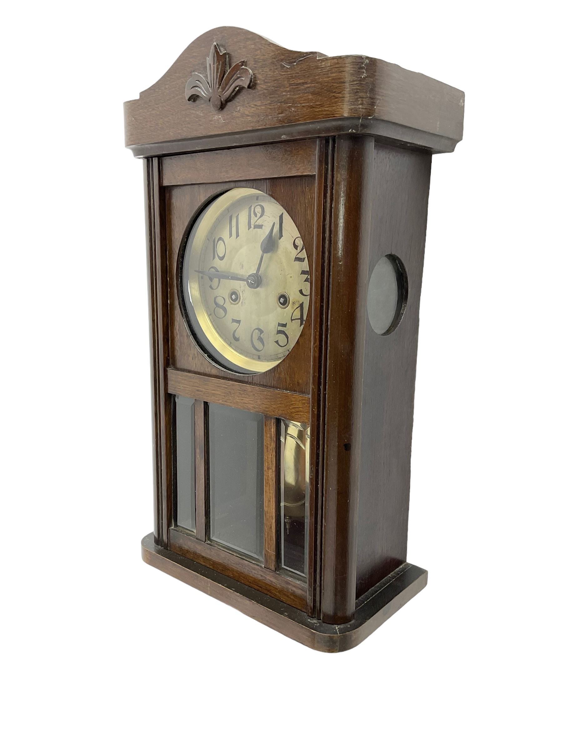 German -1930s oak wall clock - Image 2 of 3