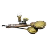 Set of Weylux Prince cast iron and brass weighing scales with weights