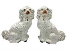 Pair Staffordshire style dogs