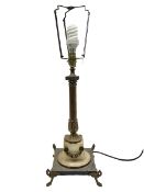 Cast brass Corinthian column design table lamp