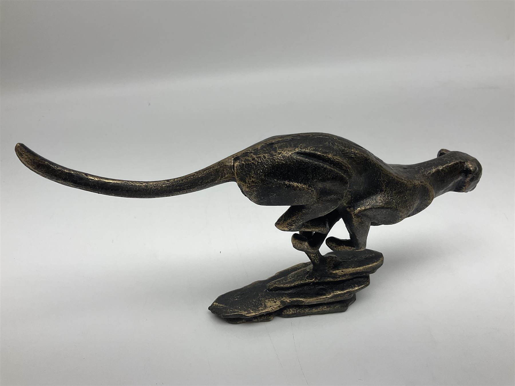 Bronzed cast iron running cheetah - Image 4 of 6