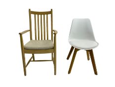 Modern Ash carver chair and another