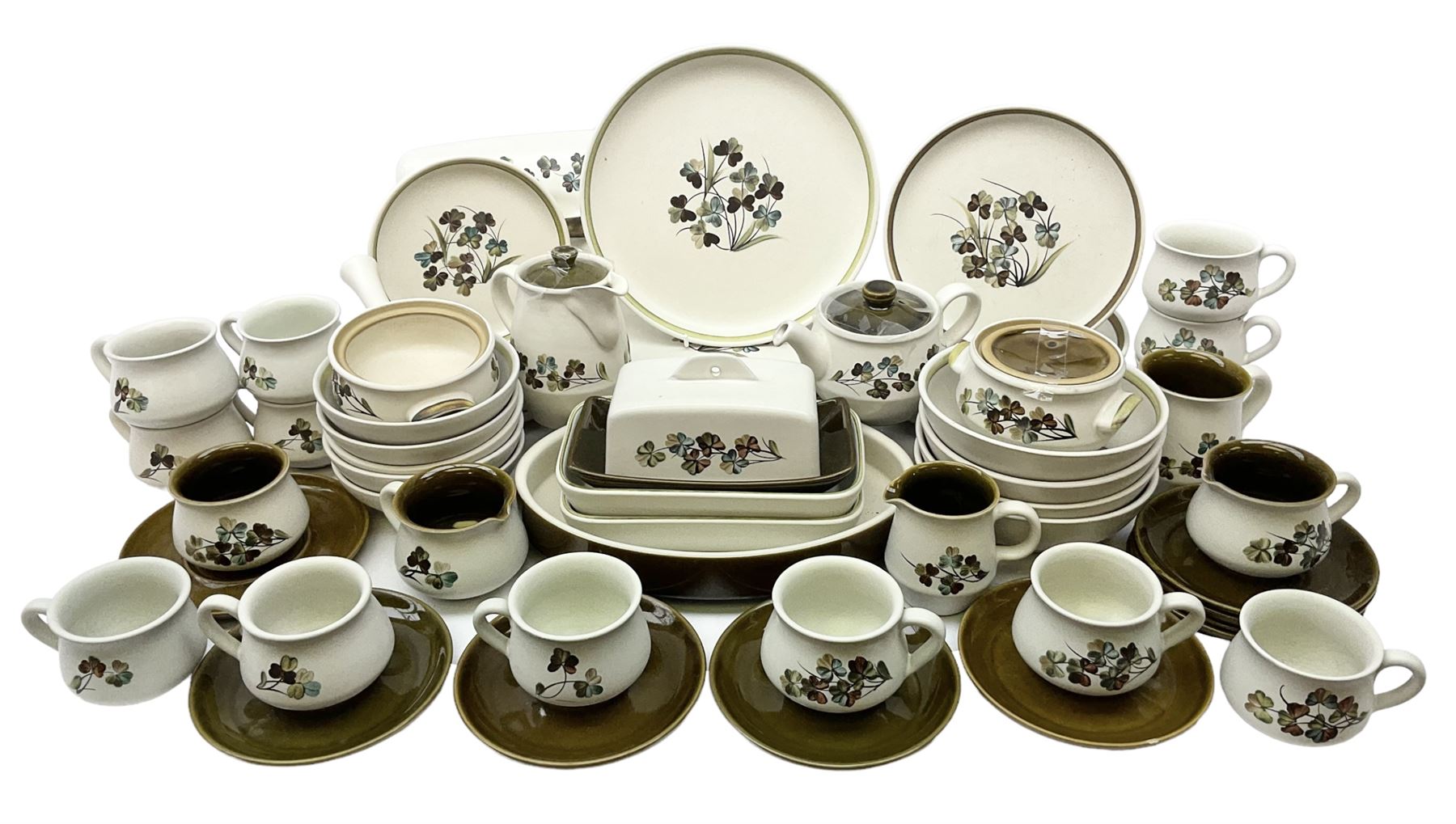 Denby Shamrock pattern part tea and dinner wares