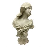 Resin bust of a lady in a headscarf