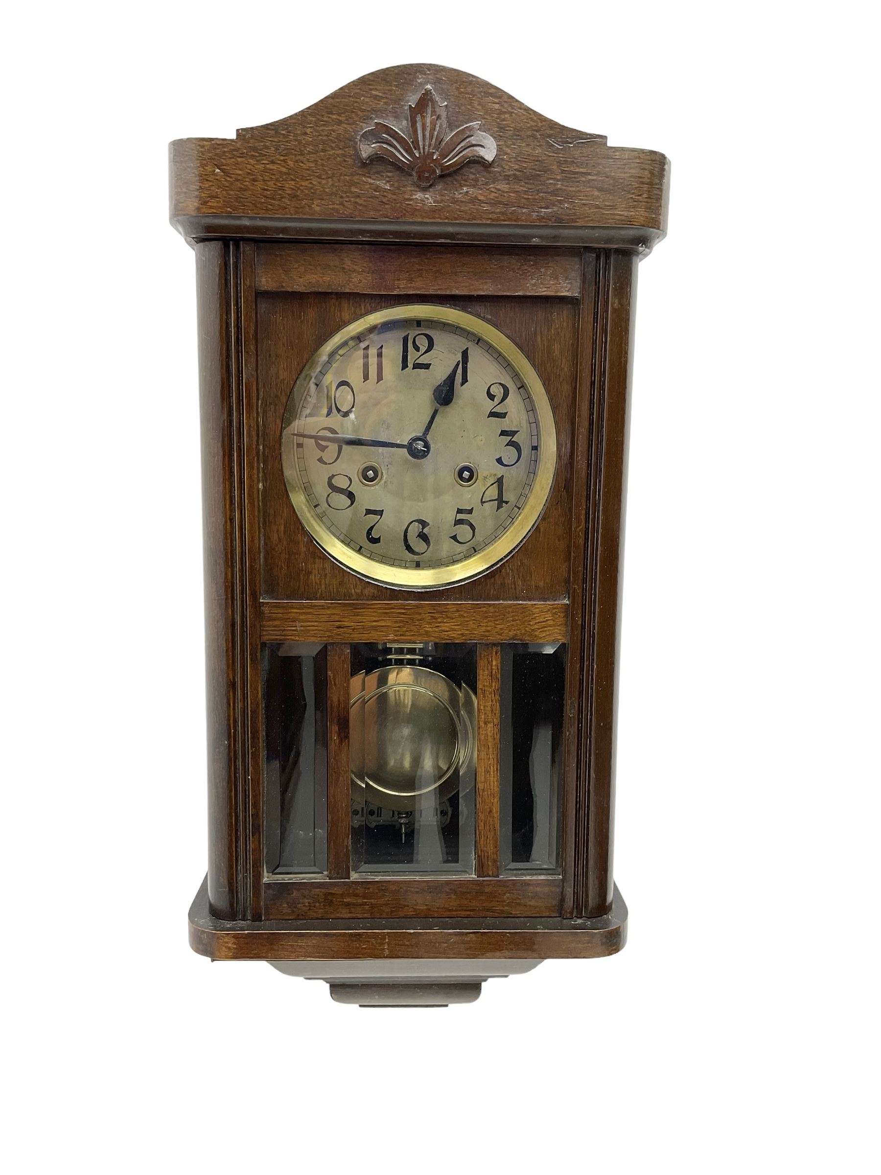 German -1930s oak wall clock