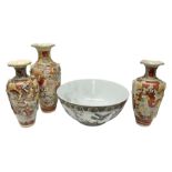 Three satsuma vases