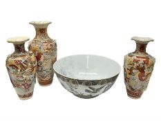 Three satsuma vases