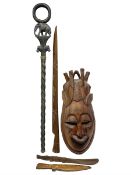 Carved wooden tribal mask