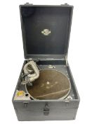 Portable wind-up record player