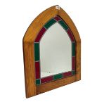 Beech framed arched wall mirror