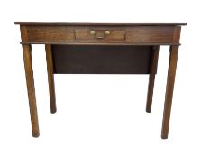 George III style mahogany drop-leaf side table with single frieze drawer