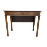 George III style mahogany drop-leaf side table with single frieze drawer