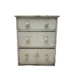 Early 20th century white painted pine bedside chest